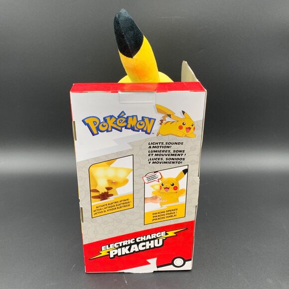 Pokémon Electric Charge Pikachu Interactive Plush Toy 10" Lights & Sounds New - Picture 3 of 6